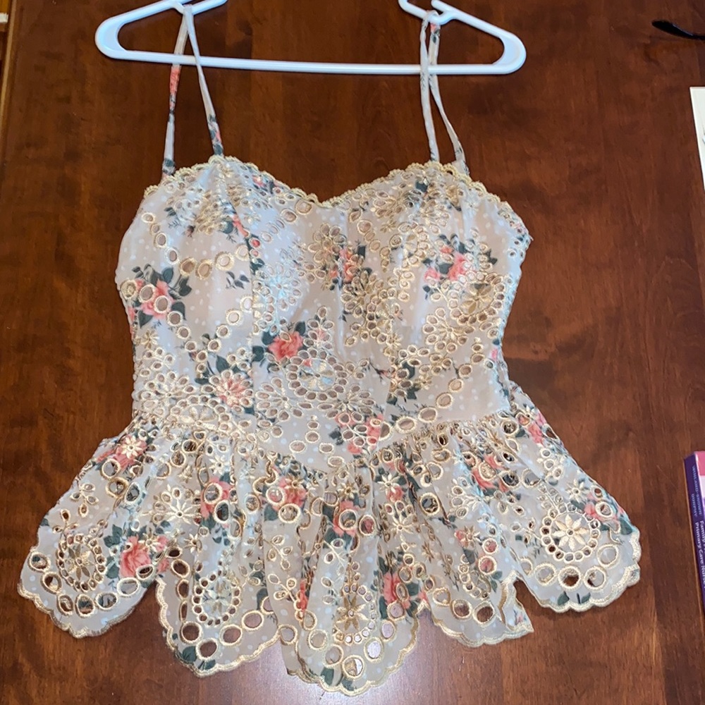 Tan/floral top from VICI